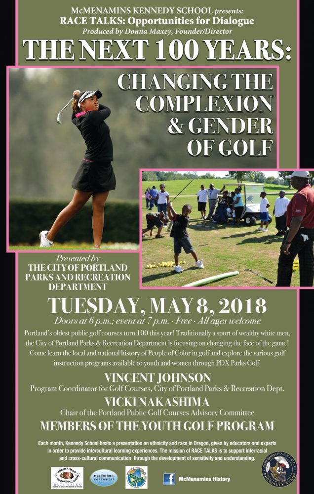Event poster for THE-NEXT-100-YEARS-Changing-the-Complexion-and-Gender-of-Golf